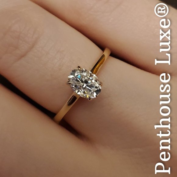 Penthouse Luxe Jewelry - SOLID 10K Yellow Gold 1ct Moissanite Solitaire Wedding Ring